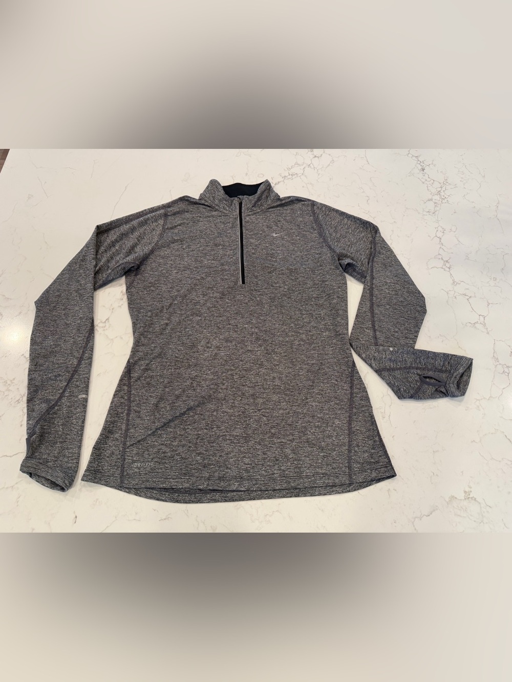 Nike Heather Gray Quarter-Zip Performance Sweater